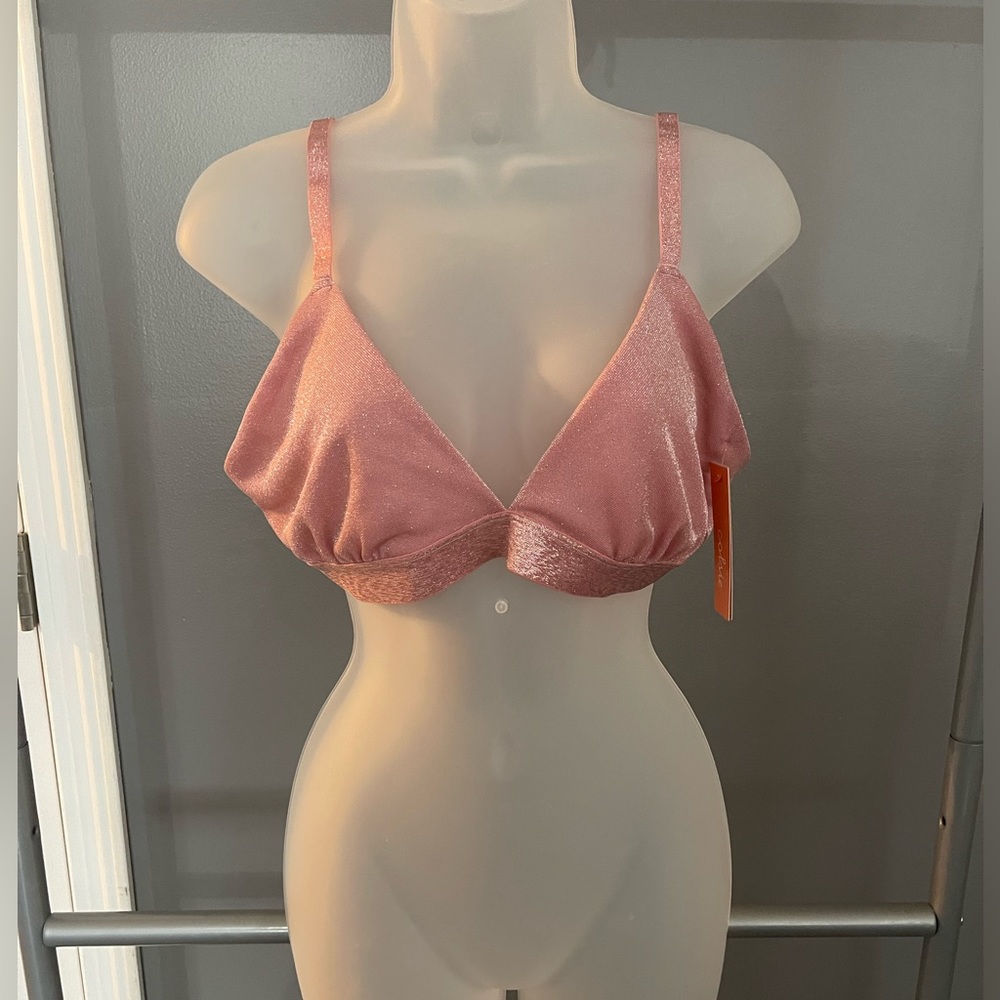 Colsie Shimmer Pink Bralette - Size L